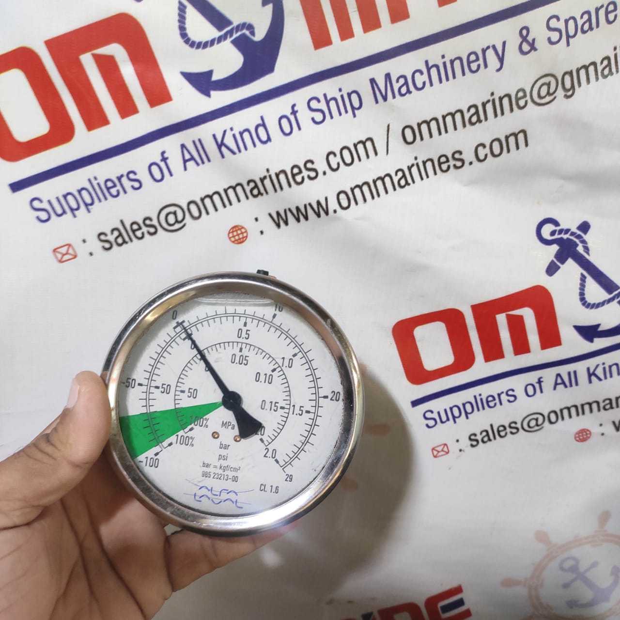 Alfa Laval vacuum gauge -0.1 MPa