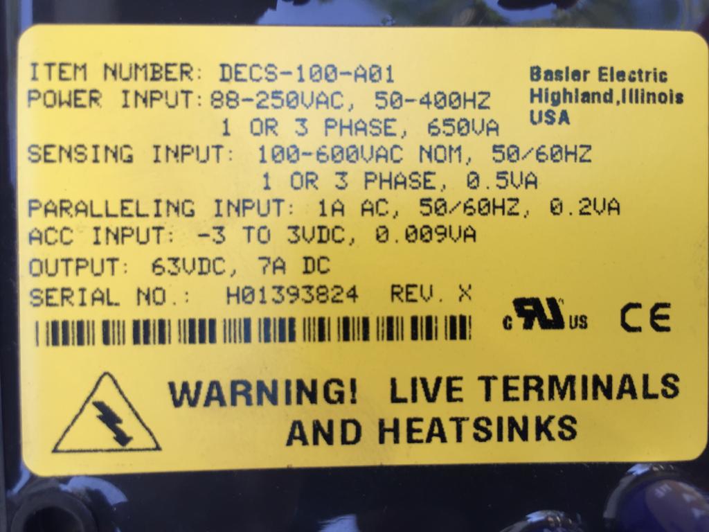 Basler DECS-100-A01 Voltage Regulator - Image 4