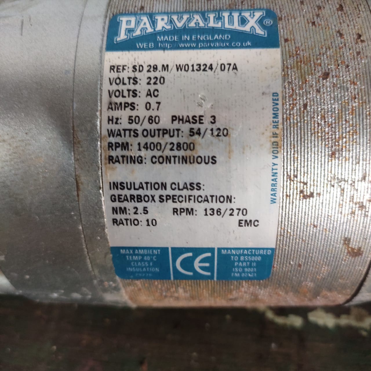 Parvalux SD29M Gearmotor - Image 2