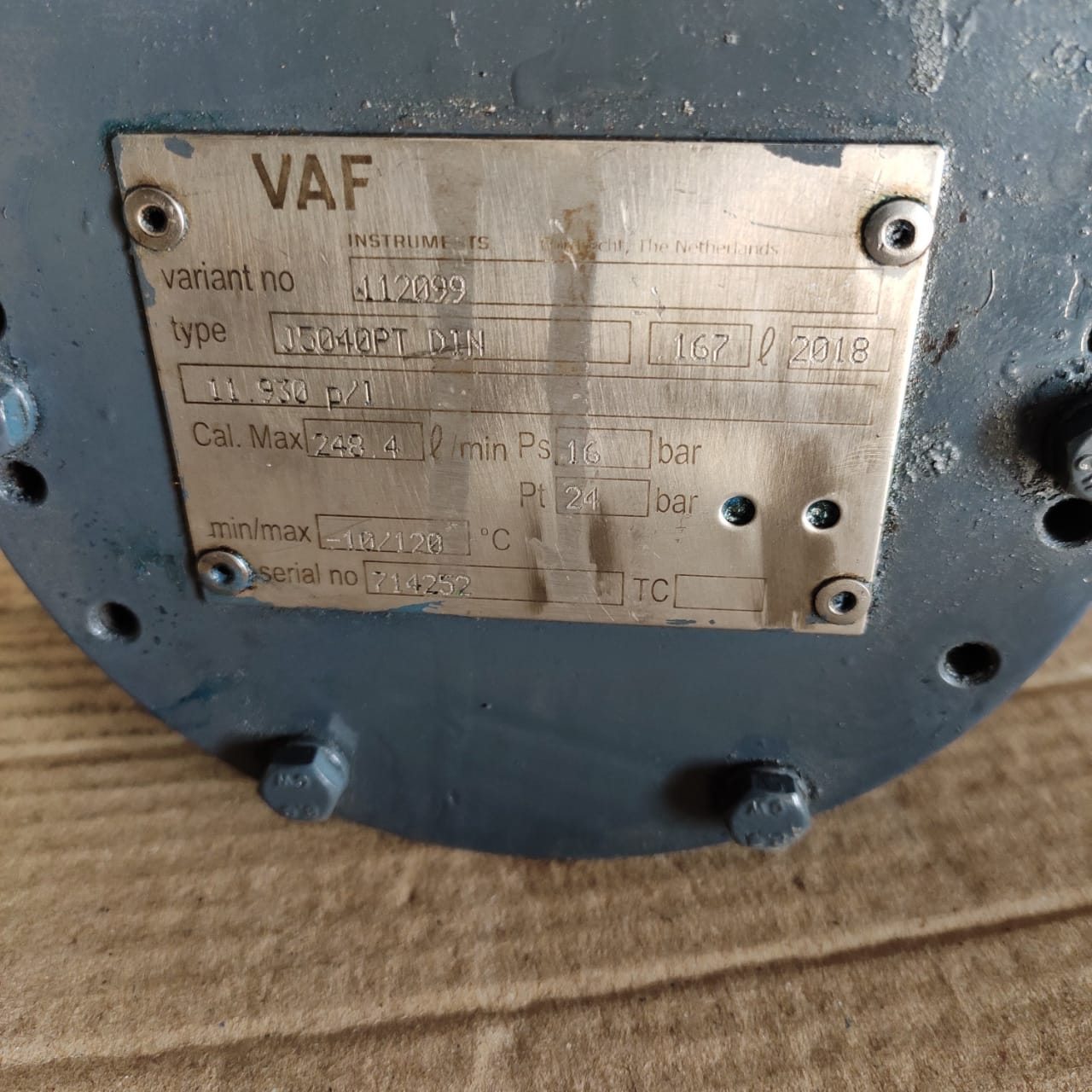 VAF J5040PT DIN flow meter